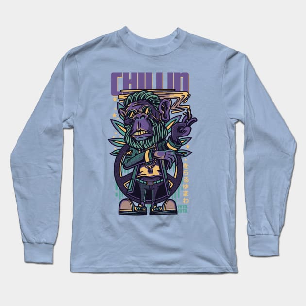 Chillin Long Sleeve T-Shirt by badsyxn